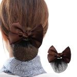Limitless Bagged Traditional Chinese Style Ribbon Hair Ties, Hair Scrunchies Satin Scarf Hair Tie Elastic Bow Hair Bands Silky Hair Ribbon Long Tail Ponytail (Brown-Hemming-2PC)
